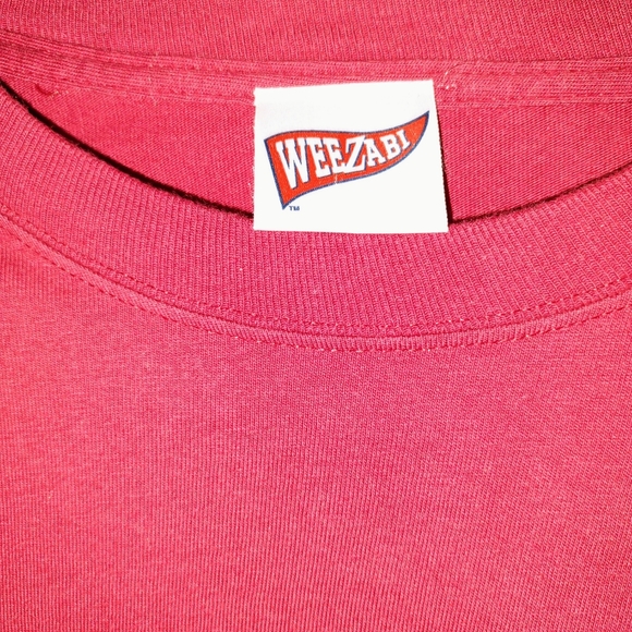 Weezabi T Shirt Mens Adult Size L(42-44) Red Graphic Crew Neck Short Sleeves - Picture 4 of 5